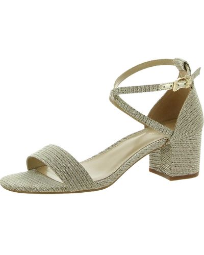 MICHAEL Michael Kors Strappy Glitter Ankle Strap - Natural