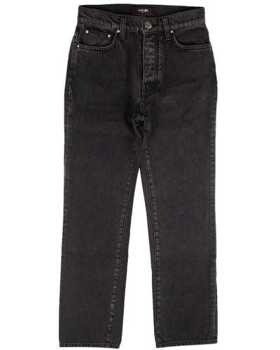 Amiri Cropped Straight Stack Jeans - Black