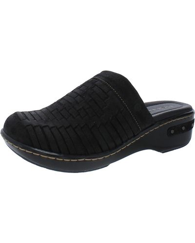 Born Yucatan Suede Woven Clogs - Black