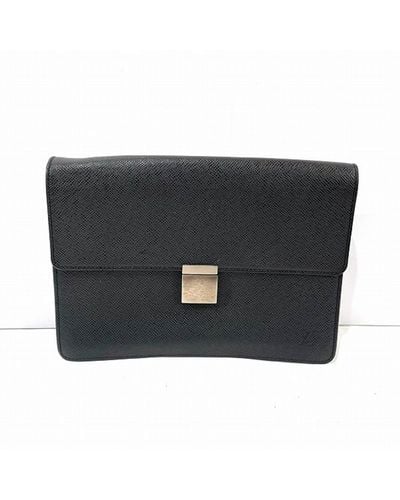 Louis Vuitton Selenga Leather Clutch Bag (pre-owned) - Black