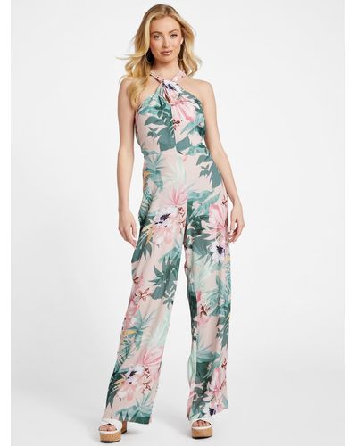 Guess Factory Brianne Printed Jumpsuit - Blue