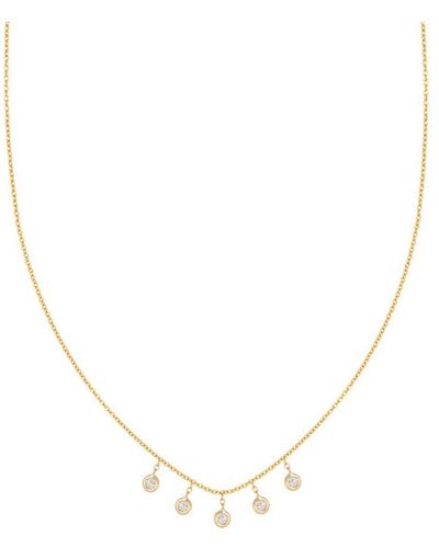 Ariana Rabbani Five Bezel-set Diamond Dangle Necklace Yellow - Metallic
