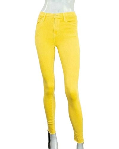 FRAME Le High Skinny Raw-edge Cloud Jeans - Yellow