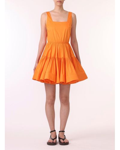 Jason Wu Short Sl Ruffle Dress - Orange
