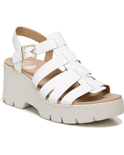 Dr. Scholls Check It Out Strappy Ankle Strap Wedge Sandals - Metallic