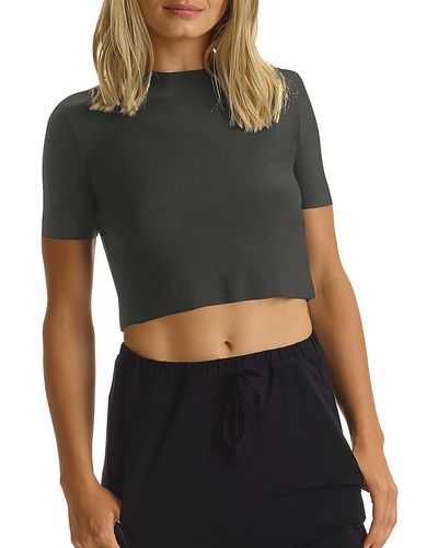 Commando Butter Tee Seamless Cropped - Black