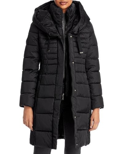 Tahari Oversized Outerwear Puffer Jacket - Black