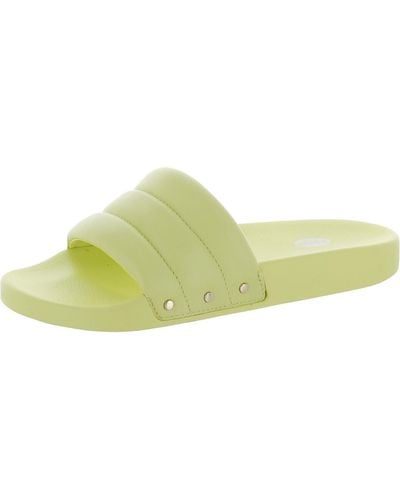 Dr. Scholls Pisces Chill Leather Slip On Slide Sandals - Green