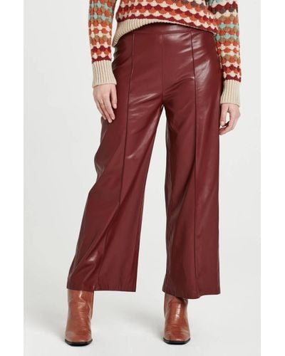 Another Love Sale Sparkle Wide Leg Cropped Pant - Red