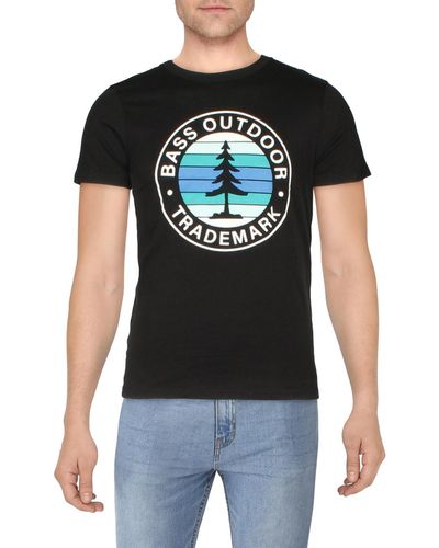 BASS OUTDOOR Cotton Graphic T-shirt - Black