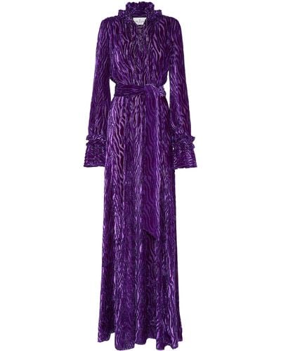 Philipp Plein Chiffon Gipsy Dress - Purple