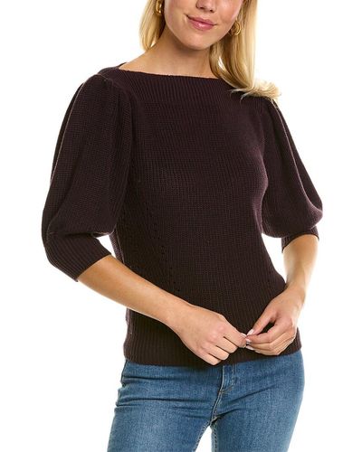 Autumn Cashmere Cotton By Shaker Rib Sweater - Black