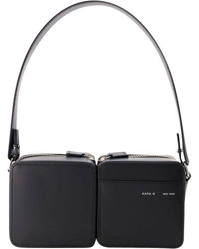 Kara Hobo Stacked Bag - - Leather - Black