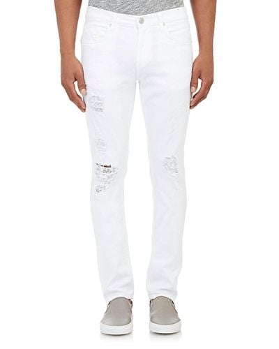J Brand Men Tyler Solace Distressed Slim Fit Jeans - White