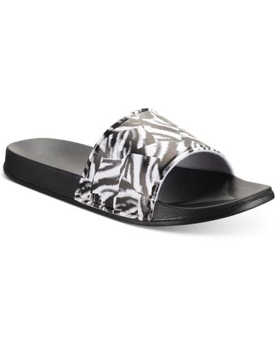 INC Xander Open Toe Pool Slide Sandals - Black