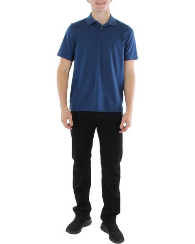Tasso Elba Supima Short Sleeve Polo Shirt - Blue