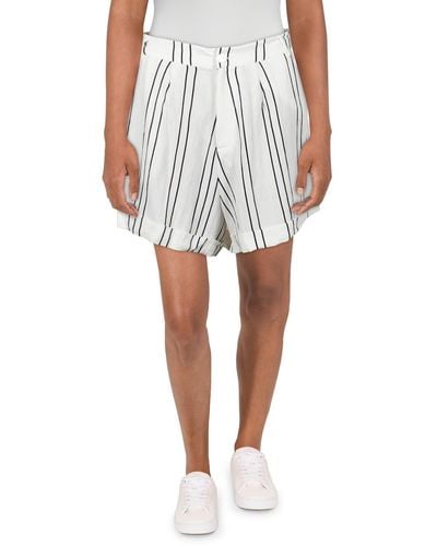 Sancia Besara Striped Cuffed Casual Shorts - White