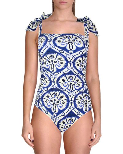 Johanna Ortiz Alcazar Printed Beachwear One-piece Swimsuit - Blue