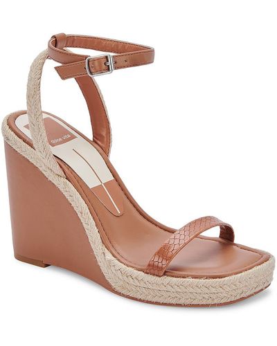 Dolce Vita Aurora Ankle Strap Espadrille Wedge Sandals - Metallic