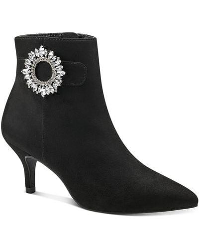 Charter Club Crafta Faux Suede Evening Ankle Boots - Black