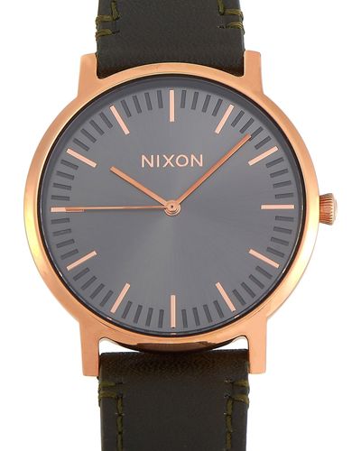 Nixon Porter Rose Gold Toned Gunmetal Dial Watch A1058 2441 - Gray