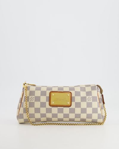 Louis Vuitton Damier Azur Canvas Eva Chain Bag With Gold Hardware - Natural