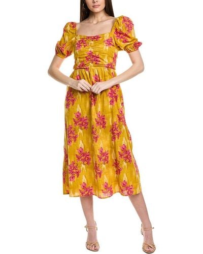 Ro's Garden Juliana Midi Dress - Yellow