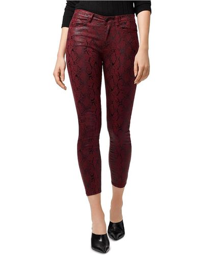 Sanctuary Animal Print Coated Skinny Jeans - Red