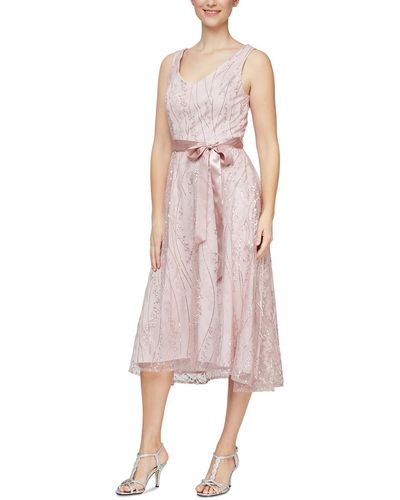 Alex & Eve Embellished Polyester Cocktail And Party Dress - Pink