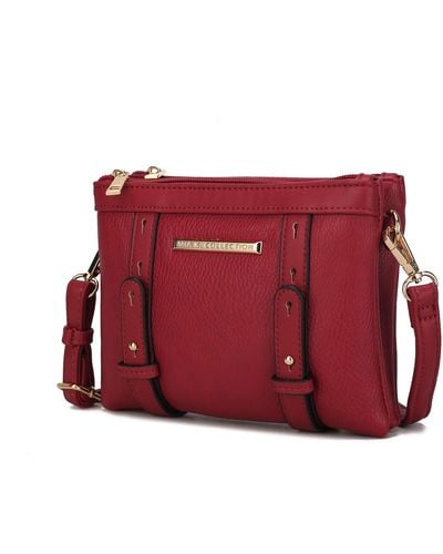 MKF Collection by Mia K Elsie Multi Compartment Crossbody Bag - Red