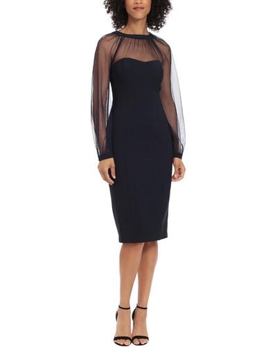 Maggy London Sheath Illusion Cocktail And Party Dress - Black