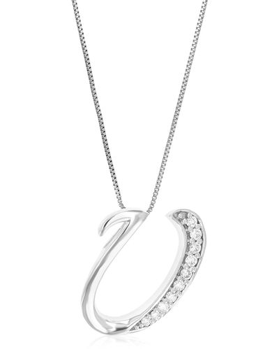 Vir Jewels 1/12 Cttw Round Cut 10 Stones Lab Grown Diamond Pendant Necklace .925 Sterling 2/5 Inch With 18 Inch Chain - Metallic