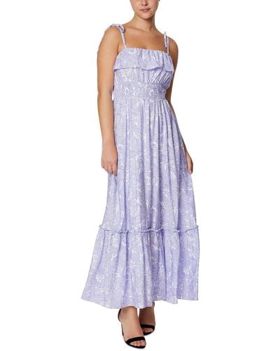 Laundry by Shelli Segal Petites Floral Ruched Midi Dress - Purple