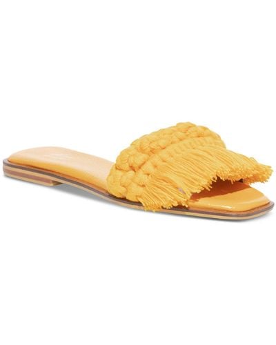 Silvia Cobos Candy Fringe Flat Fringe Slide Sandals - Yellow