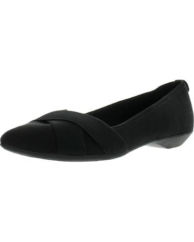 Anne Klein Akoalise 2 Woven Dressy Pointed Toe Flats - Black