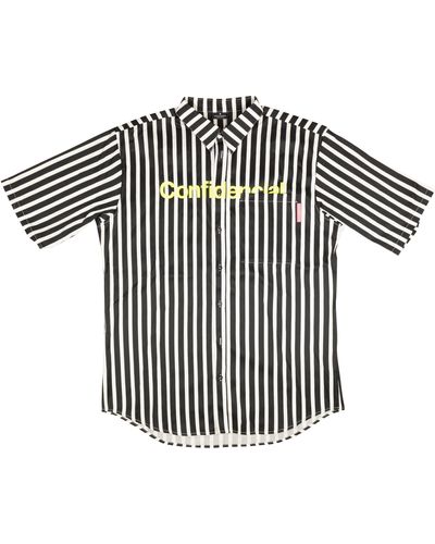 Marcelo Burlon Black And Striped Confidencial Shirt