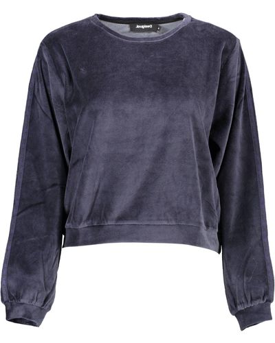 Desigual Chic Long-sleeved Round Neck Top - Blue
