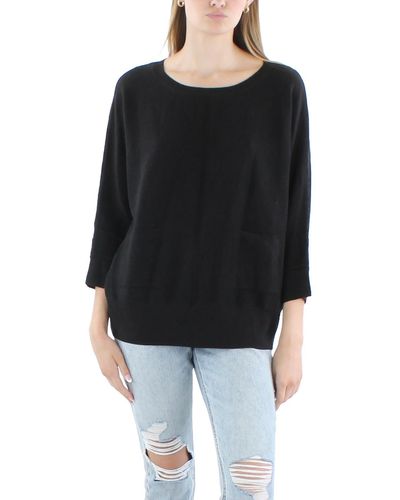 Lisette Pocket Cotton Crewneck Sweater - Black