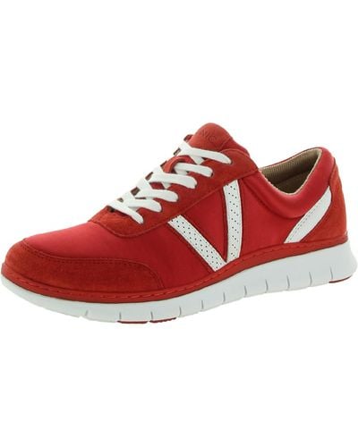 Vionic Nana Satin Lifestyle Fashion Sneakers - Red