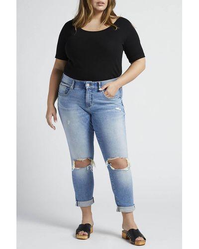 Jag Carter Mid Rise Girlfriend Jeans - Blue