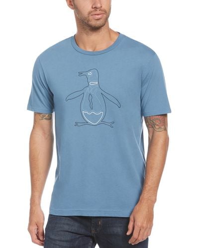 Original Penguin Cotton Crew Neck Graphic T-shirt - Blue