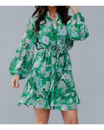 Panache Floral Dress - Green