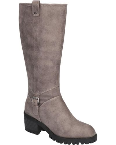 Bella Vita Lorielle Faux Leather Block Heel Mid-calf Boots - Brown
