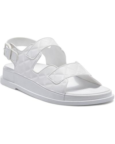 INC Liyana Wedge Slingback Footbed Sandals - White