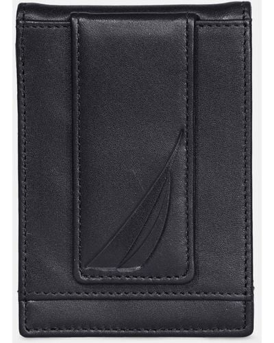 Nautica Leather Front Pocket Wallet - Black