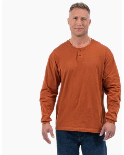 Dickies Long Sleeve Henley T-shirt - Red