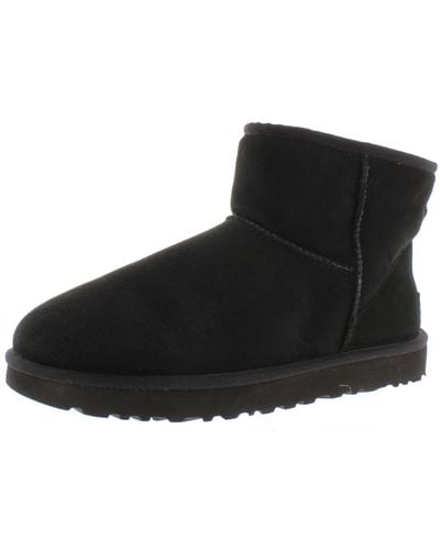 UGG Classic Mini Ii Suede Cold Weather Shearling Boots - Black