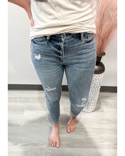 Judy Blue Hi-rise Minimal Distressed Skinny Jeans - Blue