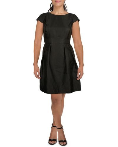 Alfred Sung Cap Sleeve Short Fit & Flare Dress - Black