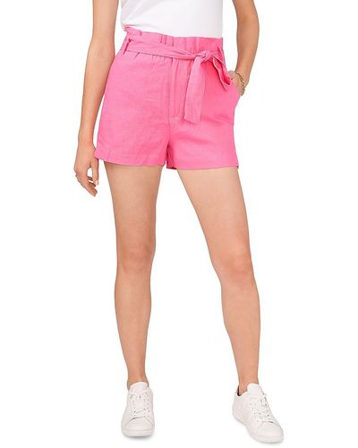 1.STATE Linen Mini Paperbag Pants - Pink
